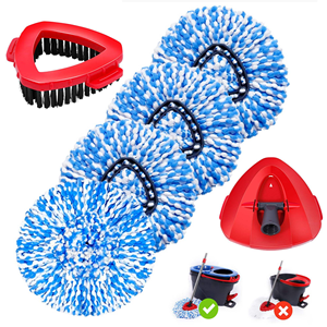 Cabezal de Repuesto Triangular de Microfibra para Mopa, Compatible con <span class=keywords><strong>Vileda</strong></span> <span class=keywords><strong>Easy</strong></span> Wring Spin <span class=keywords><strong>Mop</strong></span>, Reutilizable, Lavable, para Limpieza de Pisos Húmedos y Secos - Product Image 4