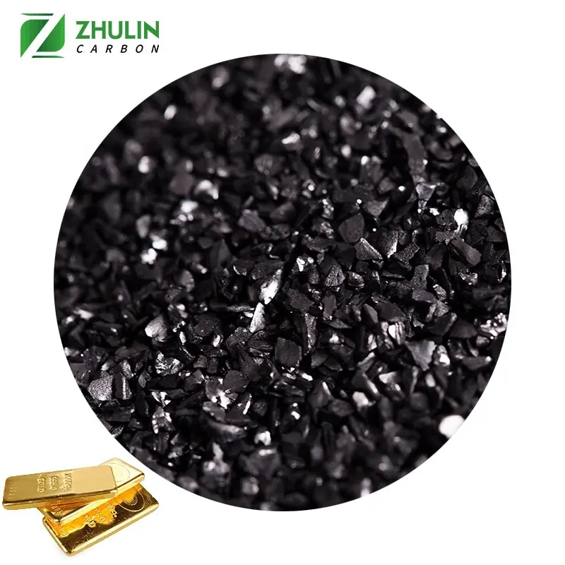 ZHULIN Gold extraction carbone attivo granulare 6*12mesh prezzo per tonnellata con raffinazione del metodo del cianuro