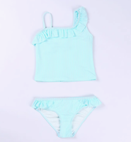Traje de baño de dos piezas de moda para niños de diseño superior alto OEM traje de baño de playa de verano a rayas naranjas para niños