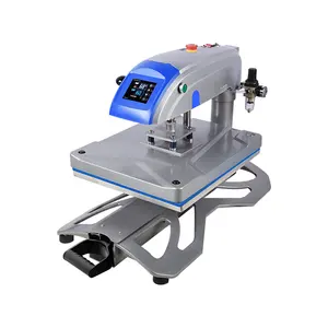 16 x 20 T-Shirt Heat Press Swing-Off Head Automatic Ending Pneumatic Heat Press Air Compressor