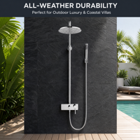 Système de douche mural pour salle de bain, ensemble de robinetterie de douche pluie moderne pour terrasse et baignoire, avec douchette à main