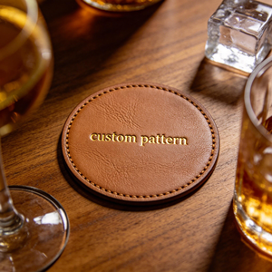 Vintage Luxury Custom Logo Printing Coffee Cup Mat Round <strong>Coasters</strong> Blank PU Leather Custom <strong>Coaster</strong> for <strong>Drinks</strong> - Product Image 3
