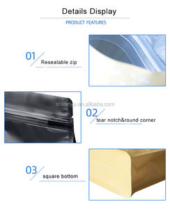 批发铝箔聚酯薄膜平底袋袋拉链锁哑光印花可组合宠物食品包装袋 - Product Image 6