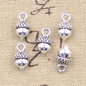 Écrou <span class=keywords><strong>noisette</strong></span> <span class=keywords><strong>noisette</strong></span> breloques couleur argent Antique pendentifs pour la fabrication de bijoux collier accessoires artisanat fait à la main 13x8x6MM - Product Image 1