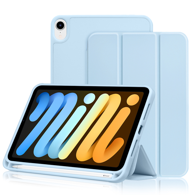 Factory Direct Trifold Stand Smart Cover Shockproof Case for iPad Mini 7th 6th Gen. 2024 2021 with Pencil Holder Sasing