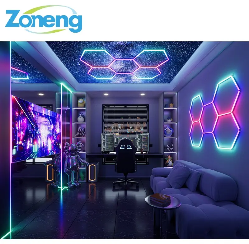 Factory Sales Rgb Honeycomb Nightclub Light Aluminium Hexagon Lights Remote Control