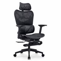 Chaise de bureau ergonomique en maille intégrale certifiée SGS, accoudoirs 4D, repose-pieds rabattable en maille de Taïwan, testée 1136 kg, inclinaison à 3 positions, OEM disponible
