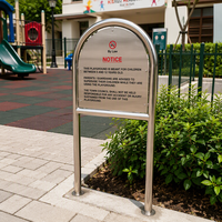 Panneau d'avertissement pour aire de jeux en acier inoxydable 304, panneau d'avertissement extérieur personnalisé, plaque d'avertissement de sécurité