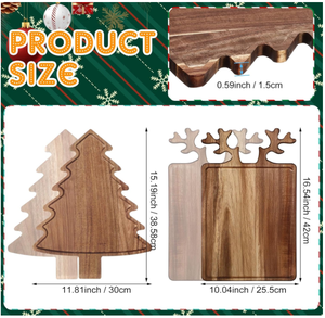 Eco-friendly Acacia piatto di legno forma di alce incisione rettangolare per il partito tè tavola <span class=keywords><strong>da</strong></span> Dessert - Product Image 2