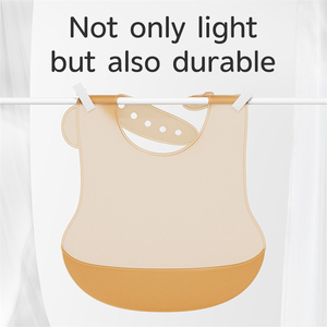 ผ้ากันเปื้อนซิลิโคนกันน้ำปราศจากสาร BPA สำหรับเด็กอายุ0-12เดือนพร้อมถุงเจลกันสิ่งสกปรกเป็นมิตรกับของเหลว - Product Image 3