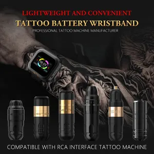 Tham Vọng không dây Tattoo Power Supply màn hình cảm ứng Tattoo Pin Dây đeo cổ tay Cung cấp đồng hồ xách tay RCA Pin gói