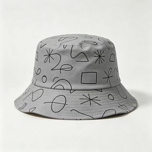 Unisex Bucket Hat <b>Abstract</b> Geometric Graffiti Silk Screen <b>Print</b> Fisherman Cap Custom Outdoor Hat Vietnam Factory Wholesale - Product Image 3