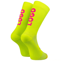Chaussettes de course en nylon pour cyclisme, compression, séchage rapide, avec logo personnalisé
