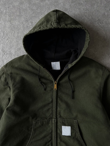 Giacca da Lavoro con Cappuccio Personalizzata, Calda in Cotone, Stile Retrò in Tela di Cotone, Giacca da Lavoro Invernale Effetto Vissuto con Logo - Product Image 3