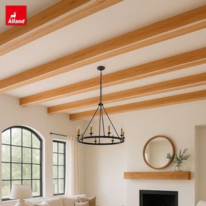 Poutres de plafond <span class=keywords><strong>en</strong></span> faux bois de chêne rouge simulé de taille personnalisée Alland, texture naturelle, grain de bois, pour centre commercial, salle de sport - Product Image 3