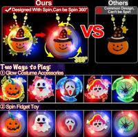 Colliers lumineux LED pour Halloween, Ramadan, Nouvel An chinois, cadeaux de fête, araignée, fantôme, friandises ou farces, jouets, remplissage de sacs cadeaux