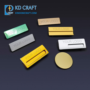 Chất Lượng Cao Custom Logo Brass Trống Huy Hiệu Pin Trống Kim Loại Tái Sử Dụng Thăng Hoa Nhà Hàng Nhân Viên Khách Sạn Tên Tag - Product Image 1