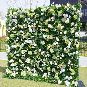 Custom 3D Cloth green Flower Wall Wedding <b>Artificial</b> Silk Rose Flower Wall Backdrop Decorative <b>Artificial</b> Flower Wall - Product Image 3