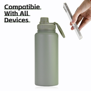 Flacon à vide en plastique de sport écologique personnalisé voyage 32oz 1L gobelets de gymnastique isolés magnétique magsafe bouteille d'eau support pour téléphone - Product Image 6