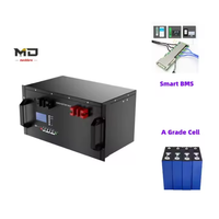 Batterie au lithium-ion Lifepo4 à cycle profond 48V 100Ah à 300Ah pour le stockage d'énergie domestique Système solaire empilable Port de communication CAN