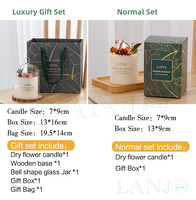 Bougie parfumée artisanale à la cire de soja avec fleurs séchées - Coffret cadeau pour les fêtes et Pâques - Pour les mariages - Non toxique et longue durée