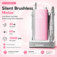 Yaqin Nail Supplies Ponceuse à ongles électrique portable 35000RPM sans balais, lime électrique, machine à percer les ongles