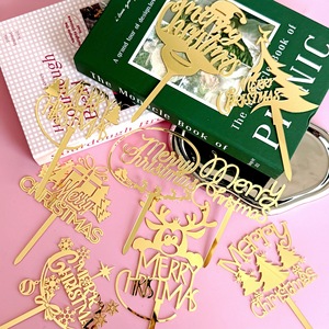 ท็อปเปอร์เค้กคริสต์มาสลายน้ำผึ้งและรสหวาน  อะคริลิกหนา 1.3 มม. สำหรับตกแต่งเค้กในเทศกาลวันหยุด - Product Image 4