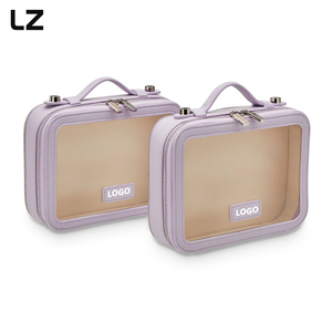 LZ <span class=keywords><strong>professionale</strong></span> <span class=keywords><strong>Trousse</strong></span> De Maquillage astuccio trucco doppio strato in pelle borsa cosmetica Organizer portatile trasparente borsa da trucco - Product Image 1