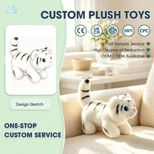 Peluche Tigre Blanc Personnalisée ODM OEM – Conception sur Mesure, Poupée Animale en Coton PP Doux pour Cadeau Enfant et Présentation - Product Image 1