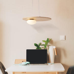 Plafonnier LED en bois de style minimaliste moderne, style nordique, luminaire suspendu japonais à tête unique pour salle à manger, personnalisé - Product Image 3