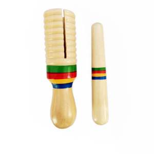 Guiro en bois à tube unique, instrument de percussion Orff pour l'éducation musicale et les performances - Product Image 1
