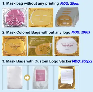 Custom 24K Gold Gel Skincare Cosmetic Collagen Peel Off Beauty Facemask Custom Logo Korean Sheet Facemasks
