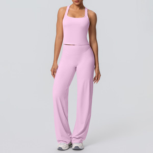 Produttore di Abbigliamento Sportivo Personalizzato: Top Senza Maniche e Pantaloni a Vita Alta per Donna, Set Fitness da Palestra - Product Image 6