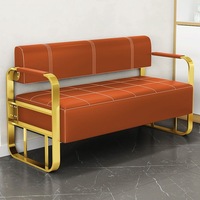 Canapé d'attente en cuir PU personnalisé, banc long pour salon de coiffure, sièges de réception pour salon de beauté, magasin de vêtements, salon