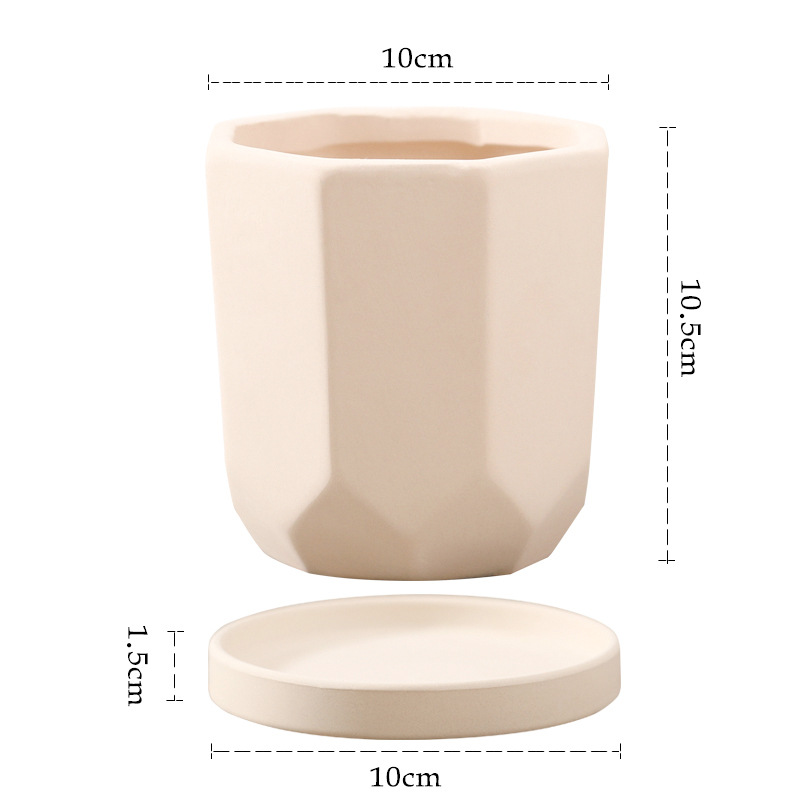 Ébauche losange ivoire uni, fine, à huit côtés, 10 cm.