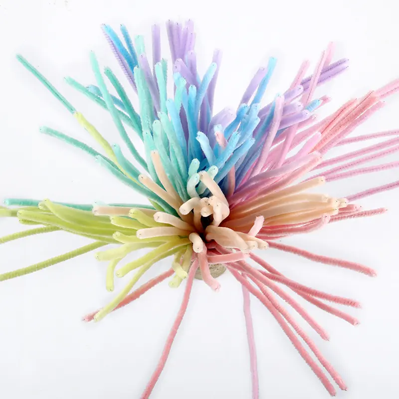 Colorido macarrón Raíz de pelo hecho a mano raíz Twister mascota Diy niños personalizados mochilas de felpa Juguetes Para llavero hacer arte Kit