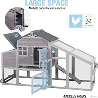 Grand poulailler en bois avec roues, nichoir, toit imperméable, plateau anti-fuite, pour 4 poulets, montage facile, extérieur