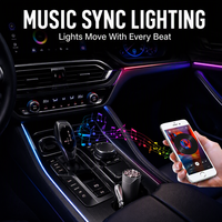 Éclairage d'ambiance universel pour voiture Symphony, bandes LED RGB en acrylique pour l'intérieur, 12V, éclairage décoratif, télécommande via application, modèle 8008801 OE