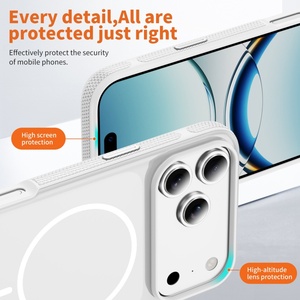 Coque de téléphone magnétique mate en gros pour iPhone 17 15 16 Pro Max 14 15 Plus 17 Air avec cadre antidérapant et protection intégrale - Product Image 6