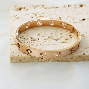 Horóscopo del zodiaco para mujer, joyería de oro de 18K, signo de <span class=keywords><strong>Piscis</strong></span> de acero inoxidable, conjunto de anillo de joyería hueca, 12 Uds. Al por mayor - Product Image 6