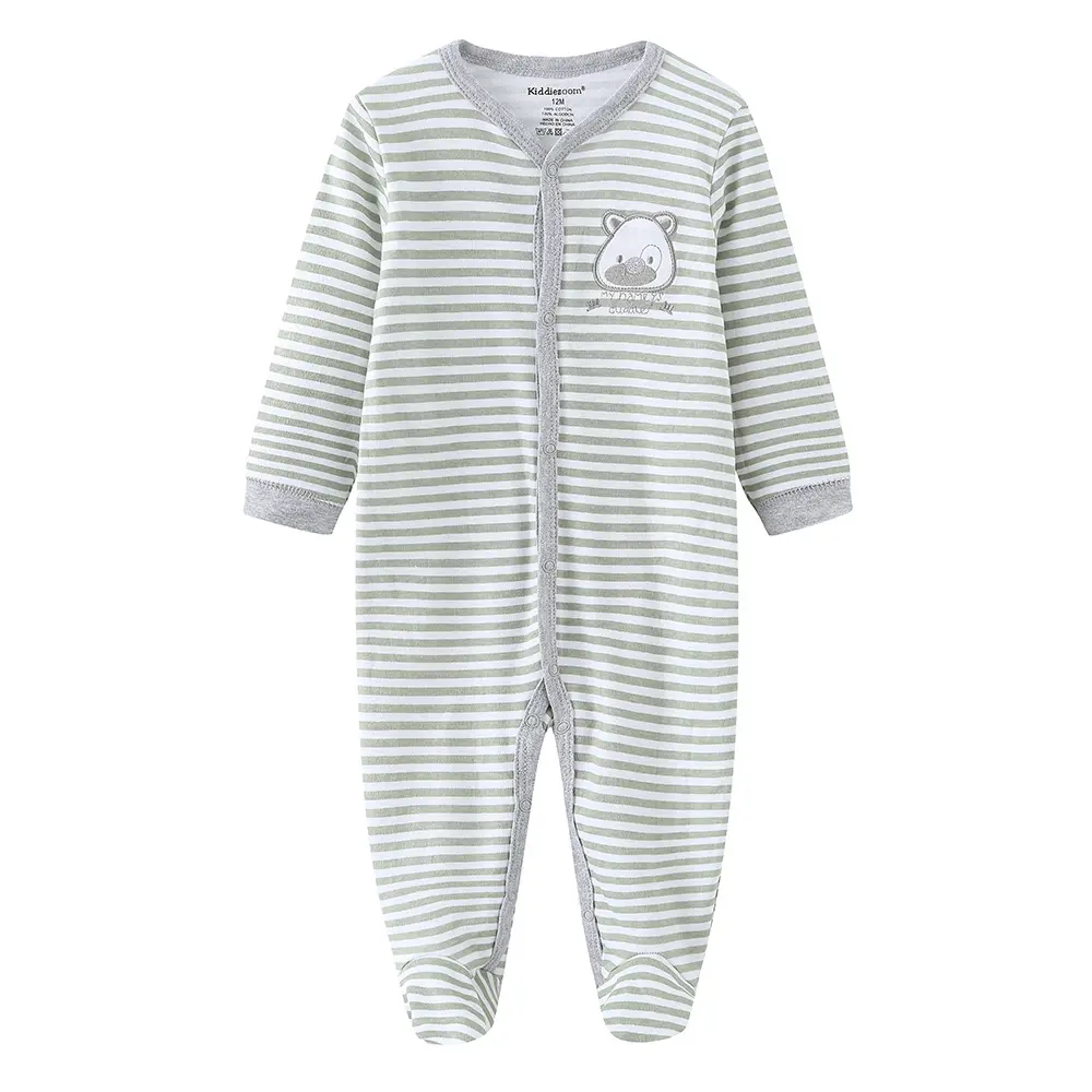 Barboteuse pour bébé brodée pour nouveau-né, barboteuse avec bandeau et boutons en coton, bonne qualité,