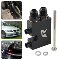Adaptateur de filtre à huile noir décalé AN10 en aluminium billette pour N54 135i E82 335i E90 E92 E93 2006-2011 Rétrofit/Amélioration