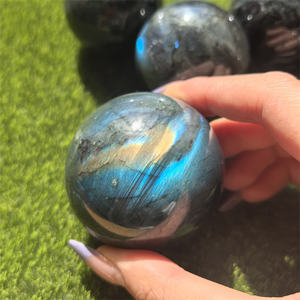 Vente en gros de pierres naturelles de haute qualité cristaux de guérison <span class=keywords><strong>Labradorite</strong></span> arc-en-ciel sphère boule de cristal pour cadeau - Product Image 3