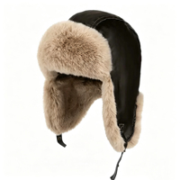 Gorro de Cuero Vintage Estilo Trapper con Orejeras de Piel Sintética, Gorro de Invierno a Prueba de Frío, Gorro Ruso Ushanka, Proveedor de Gorros