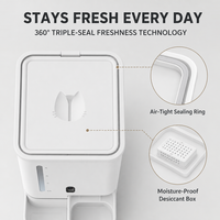 Distributeur automatique de nourriture pour animaux de compagnie avec caméra, surveillance à distance, compartiments intégrés pour eau et nourriture, design à fixation sur fenêtre, Bluetooth/Wi-Fi/4G/5G