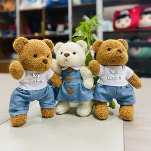 Low MOQ Child Gift Cartoon Plush Stuffed Teddy Bear Toy Custom Logo Soft Plush Bear Toy Doll For Valentine's Day Gifts