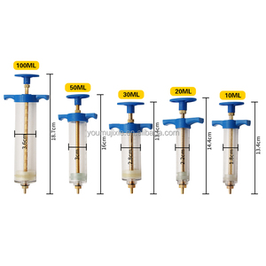 กระบอกฉีดยาสแตนเลสพลาสติกสำหรับสัตว์เลี้ยงในฟาร์ม ขนาด 10-100 มล. สีใส สำหรับโค กระบือ ม้า ยูมู - Product Image 2