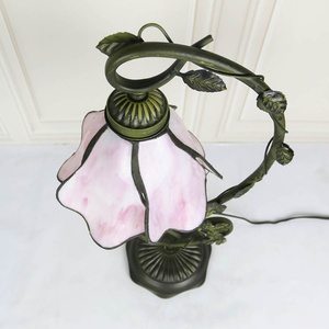 LongHuiJing Eco-Friendly for Lamp Stained Glass Dome Table <b>Night</b> <b>Light</b> Mediterranean Style 8Inch Adjustable Flexible Offices - Product Image 5
