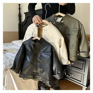 autumn fall pu white green black kids leather jackets for girls jacket baby coat casual children clothes wholesale outfit