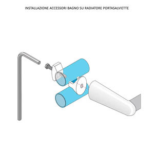 Cintre porte-serviettes chromé 50 cm pour radiateurs pour affichage de papier hygiénique - Product Image 4